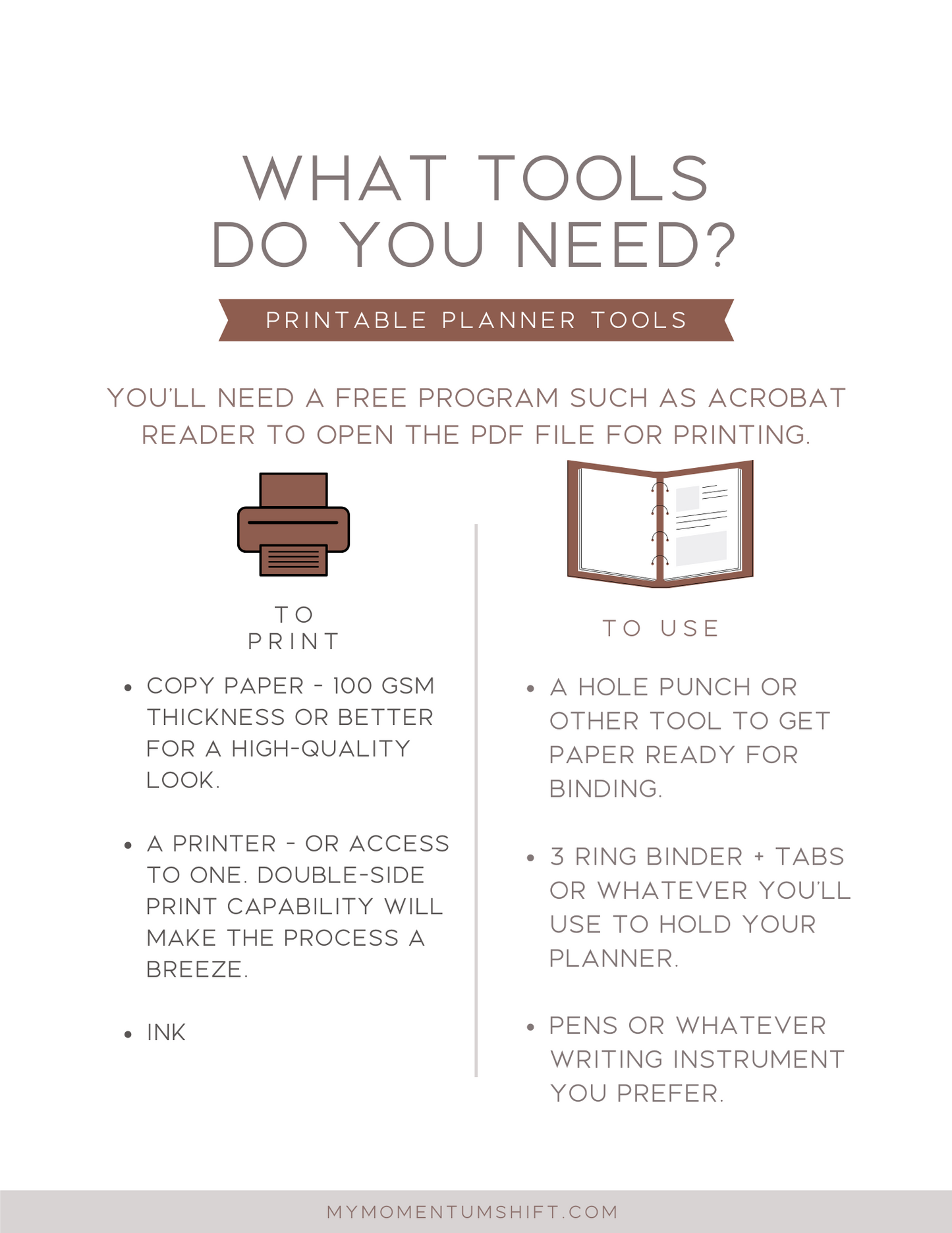 The Momentum Shift Planner - Printable